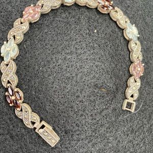 Silver and mixed semi precious stones bracelet